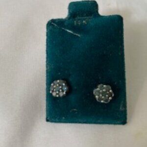 Emerald Stud Earrings with Silver Back - Great Buy !